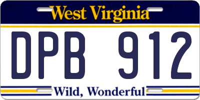 WV license plate DPB912