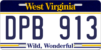 WV license plate DPB913