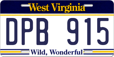 WV license plate DPB915