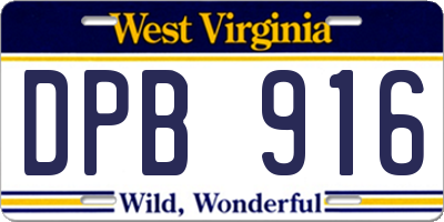 WV license plate DPB916