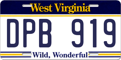 WV license plate DPB919
