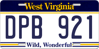 WV license plate DPB921