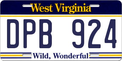 WV license plate DPB924