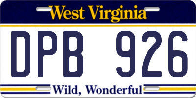 WV license plate DPB926