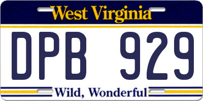 WV license plate DPB929