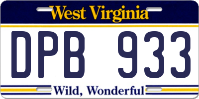 WV license plate DPB933