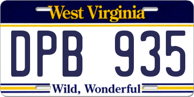 WV license plate DPB935