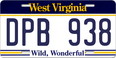WV license plate DPB938