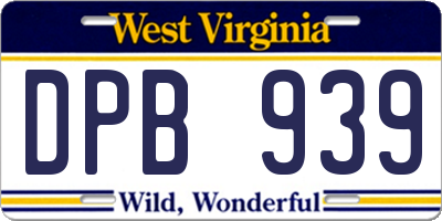 WV license plate DPB939