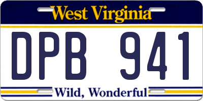 WV license plate DPB941