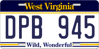 WV license plate DPB945