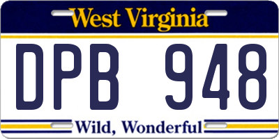 WV license plate DPB948