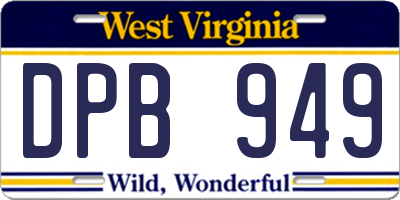 WV license plate DPB949
