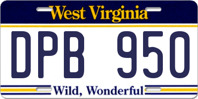 WV license plate DPB950