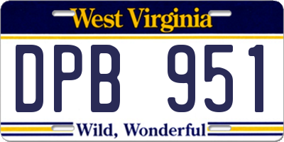 WV license plate DPB951
