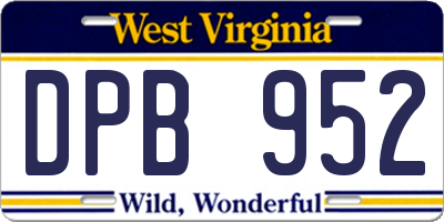WV license plate DPB952