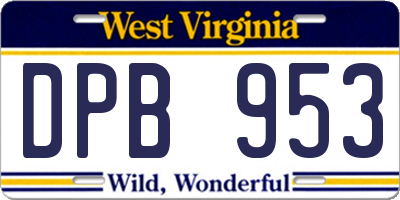 WV license plate DPB953