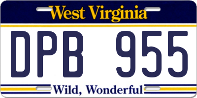 WV license plate DPB955