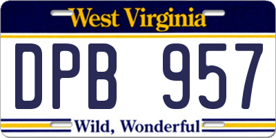 WV license plate DPB957