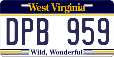 WV license plate DPB959