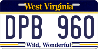 WV license plate DPB960