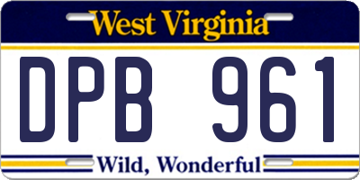 WV license plate DPB961