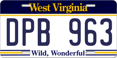 WV license plate DPB963