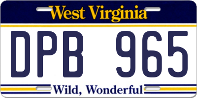 WV license plate DPB965