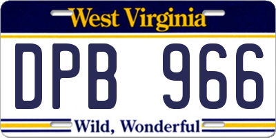 WV license plate DPB966