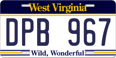 WV license plate DPB967
