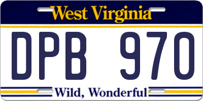 WV license plate DPB970