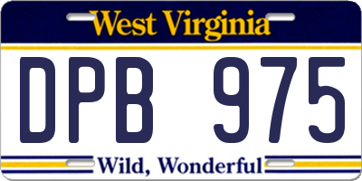 WV license plate DPB975