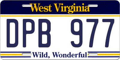 WV license plate DPB977