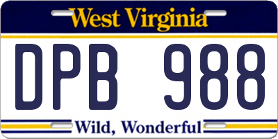 WV license plate DPB988