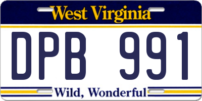 WV license plate DPB991