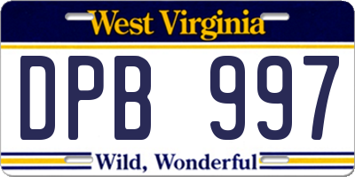 WV license plate DPB997