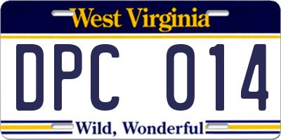 WV license plate DPC014
