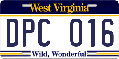 WV license plate DPC016