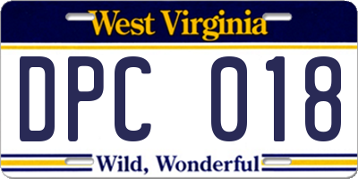 WV license plate DPC018