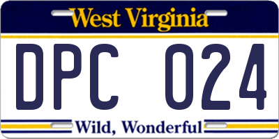 WV license plate DPC024