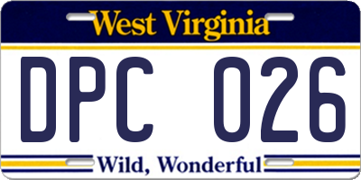 WV license plate DPC026