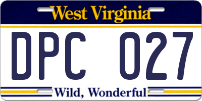 WV license plate DPC027