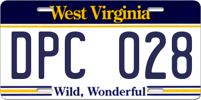 WV license plate DPC028