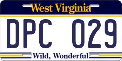 WV license plate DPC029