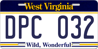 WV license plate DPC032