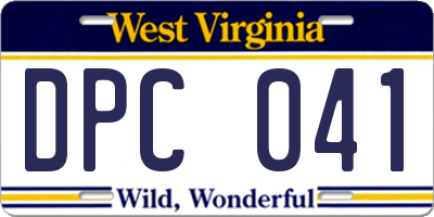 WV license plate DPC041