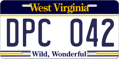 WV license plate DPC042