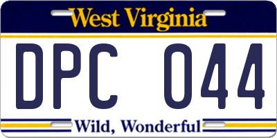 WV license plate DPC044