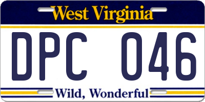 WV license plate DPC046