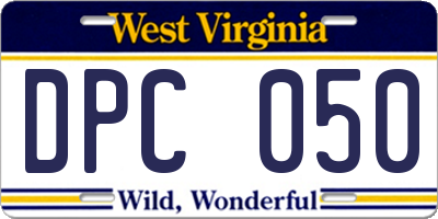WV license plate DPC050